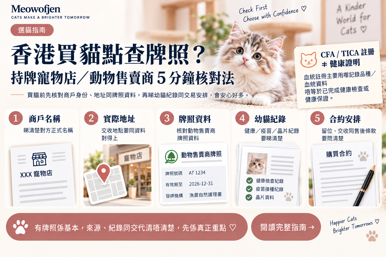 香港買貓點查牌照？持牌寵物店／動物售賣商實際核對指南｜Meowofjen 養貓學院
